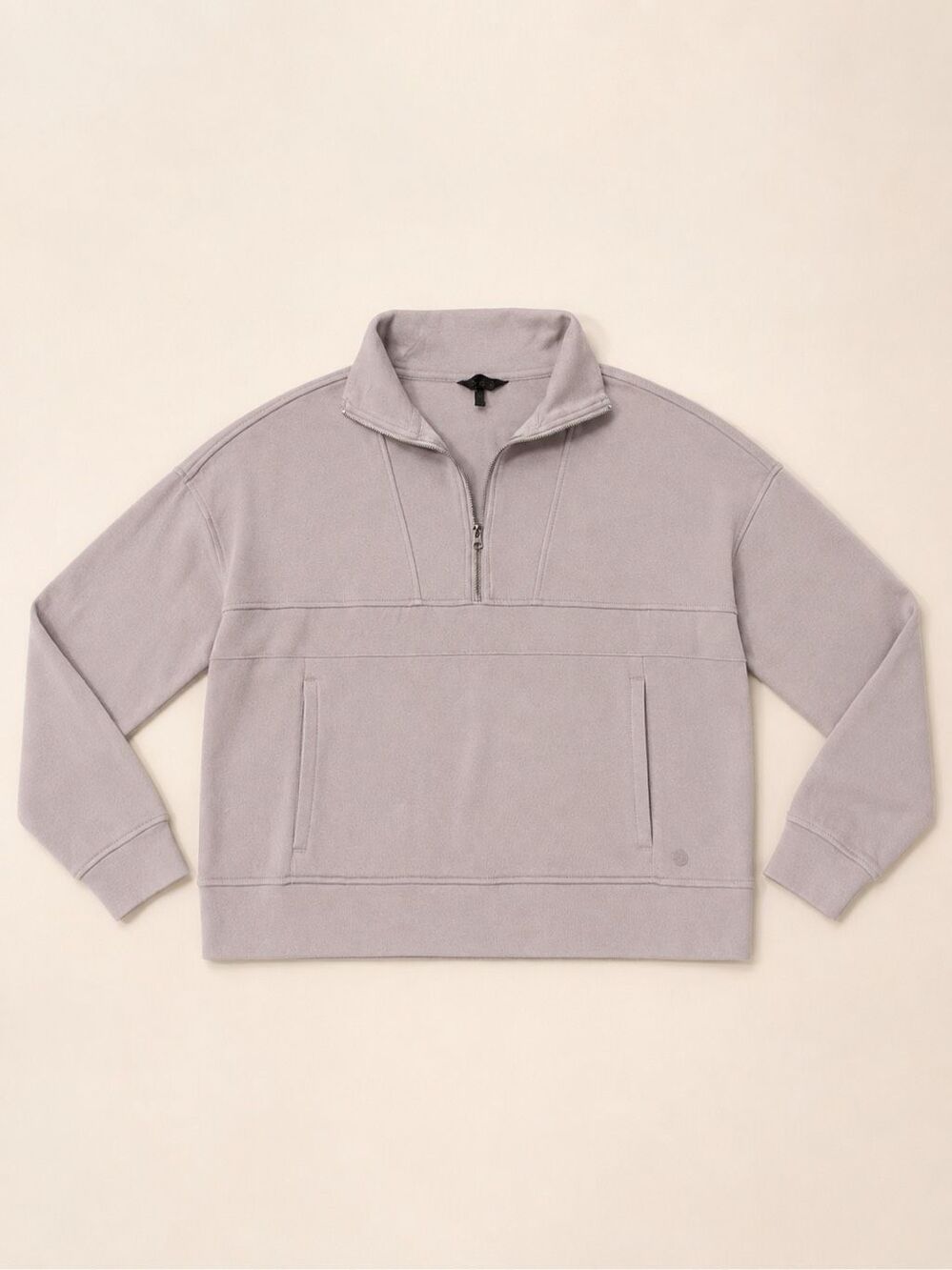 Danskin Women’s Small Dusty Mauve Oversized Half Zip Pullover Sweatshirt